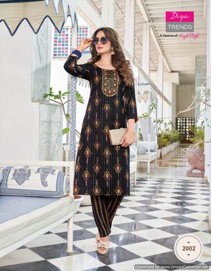 Celebration 2 Fancy Designer Ethnic Wear Rayon Kurti With Bottom Collection